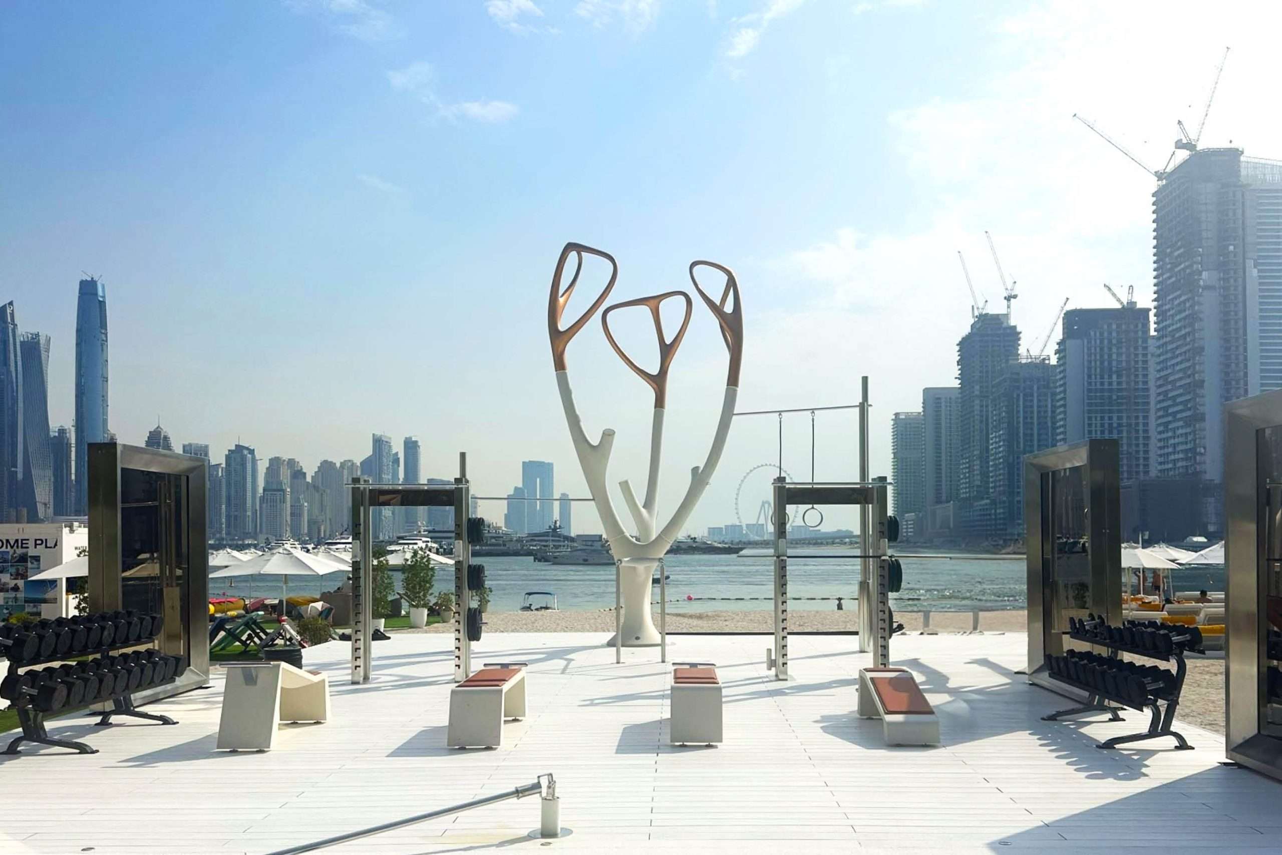 MyEquilibria Installation at Five The Palm Dubai, with a stunning view